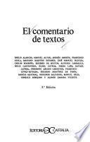 Libro El comentario de textos