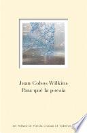 Libro Para qué la poesía